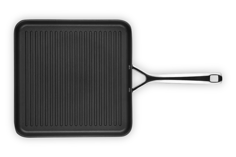 Квадратная сковорода-гриль Le Creuset 28 см, кованый алюминий, антипригарная, с длинной ручкой, для индукции