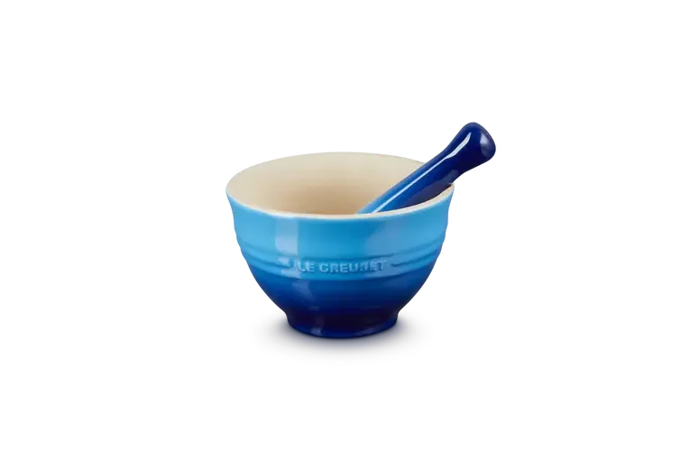 Ступка Le Creuset из каменной керамики azure 0,3 л, 11,5 x 11,5 x 7,1 см, синяя