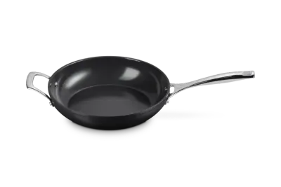 Глубокая сковорода Le Creuset 28 см, керамическое антипригарное покрытие без PFAS, алюминий, для индукции, чёрно-серебристая