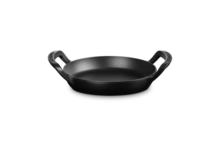 Круглая чугунная сковорода BBQ Le Creuset 25 см, эмалированная, для индукции, гриля и духовки, чёрная