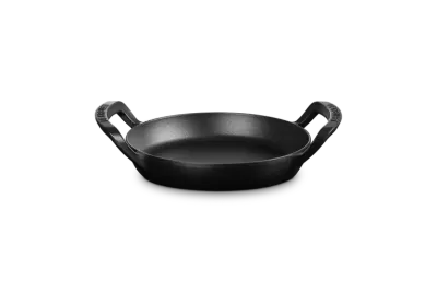 Круглая чугунная сковорода BBQ Le Creuset 25 см, эмалированная, для индукции, гриля и духовки, чёрная