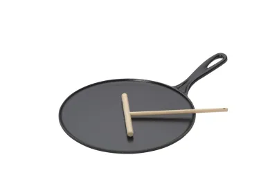 Сковорода для блинов Le Creuset Tradition 27 см, эмалированный чугун, для индукции, газа и духовки, чёрная