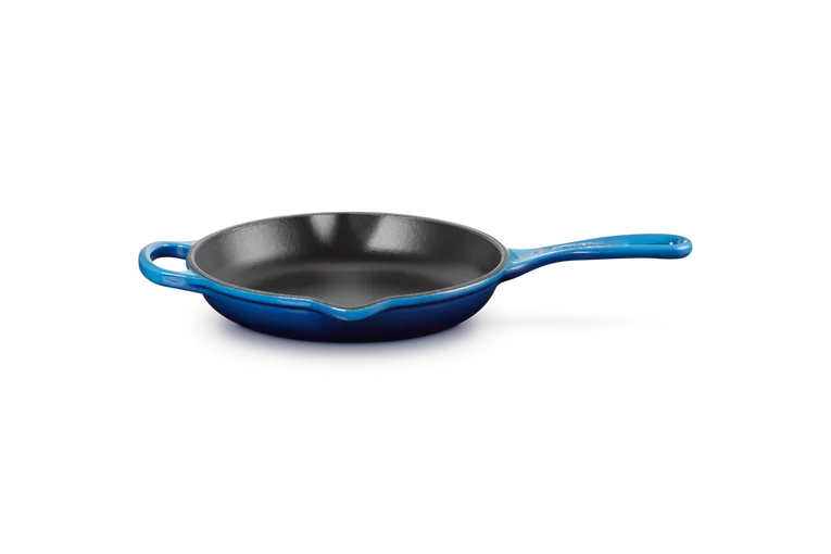 Сковорода чугунная эмалированная Le Creuset 20 см для жарки и подачи, цвет Azure, синяя, для индукции