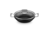 Сковорода профессиональная Le Creuset 24 см, кованый анодированный алюминий, антипригарная, со стеклянной крышкой, для индукции — фото 4