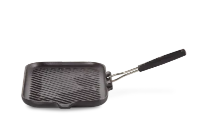 Сковорода-гриль для стейков Le Creuset чугунная эмалированная с рёбрами гриля, матовая чёрная, для индукции