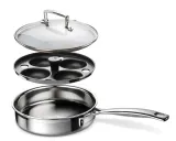 Сковорода Saute для яиц Le Creuset 3-ply, нержавеющая сталь, 1,5 л, с вкладкой и крышкой, индукция, духовка — фото 1