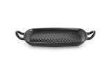 Плита-гриль прямоугольная Le Creuset, эмалированный чугун, матовая чёрная, для индукционных плит и духовки — фото 4