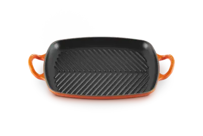 Плита-гриль прямоугольная Le Creuset, эмалированный чугун, цвет «пламенный», для индукции и духовки