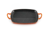 Плита-гриль прямоугольная Le Creuset, эмалированный чугун, цвет «пламенный», для индукции и духовки — фото 1