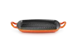 Плита-гриль прямоугольная Le Creuset, эмалированный чугун, цвет «пламенный», для индукции и духовки — фото 4