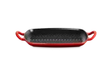 Плита-гриль прямоугольная Le Creuset, эмалированный чугун, вишнёвая, для индукции и духовки — фото 1