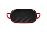 Плита-гриль прямоугольная Le Creuset, эмалированный чугун, вишнёвая, для индукции и духовки — фото 4