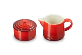Молочник и сахарница Le Creuset Signature, набор из каменной керамики, вишнёвый — фото 2