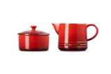 Молочник и сахарница Le Creuset Signature, набор из каменной керамики, вишнёвый — фото 3