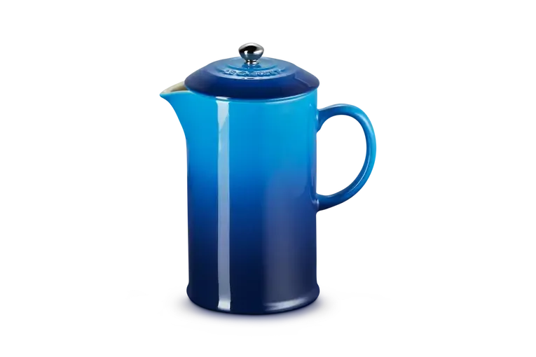 Френч-пресс Le Creuset из каменной керамики 1 л, эмаль, ручка-кнопка из нержавеющей стали, Azure голубой