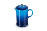 Френч-пресс Le Creuset из каменной керамики 1 л, эмаль, ручка-кнопка из нержавеющей стали, Azure голубой — фото 2