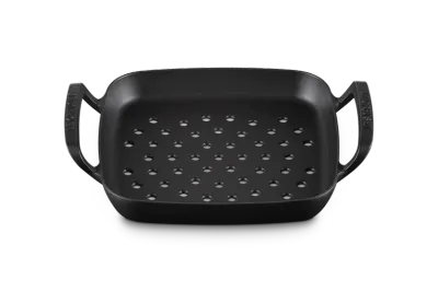 Корзина для барбекю квадратная Le Creuset 30 см, эмалированный чугун, чёрная, для гриля и духовки