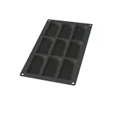 Форма силиконовая Lekue для печенья Financier на 9 шт., чёрная, 30 x 17,5 x 1,2 см, платиновый силикон — фото 1