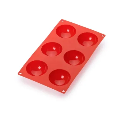 Форма силиконовая Lekue полукруг, красная, платиновый силикон, 30 x 17,5 x 3,5 см, для тортов, муссов, желе