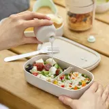 Ланч-бокс Lekue TO GO ORGANIC, 2 контейнера по 500 мл, древесное волокно, PP, платиновый силикон — фото 5