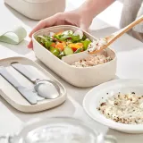 Ланч-бокс Lekue TO GO ORGANIC, 2 контейнера по 500 мл, древесное волокно, PP, платиновый силикон — фото 6