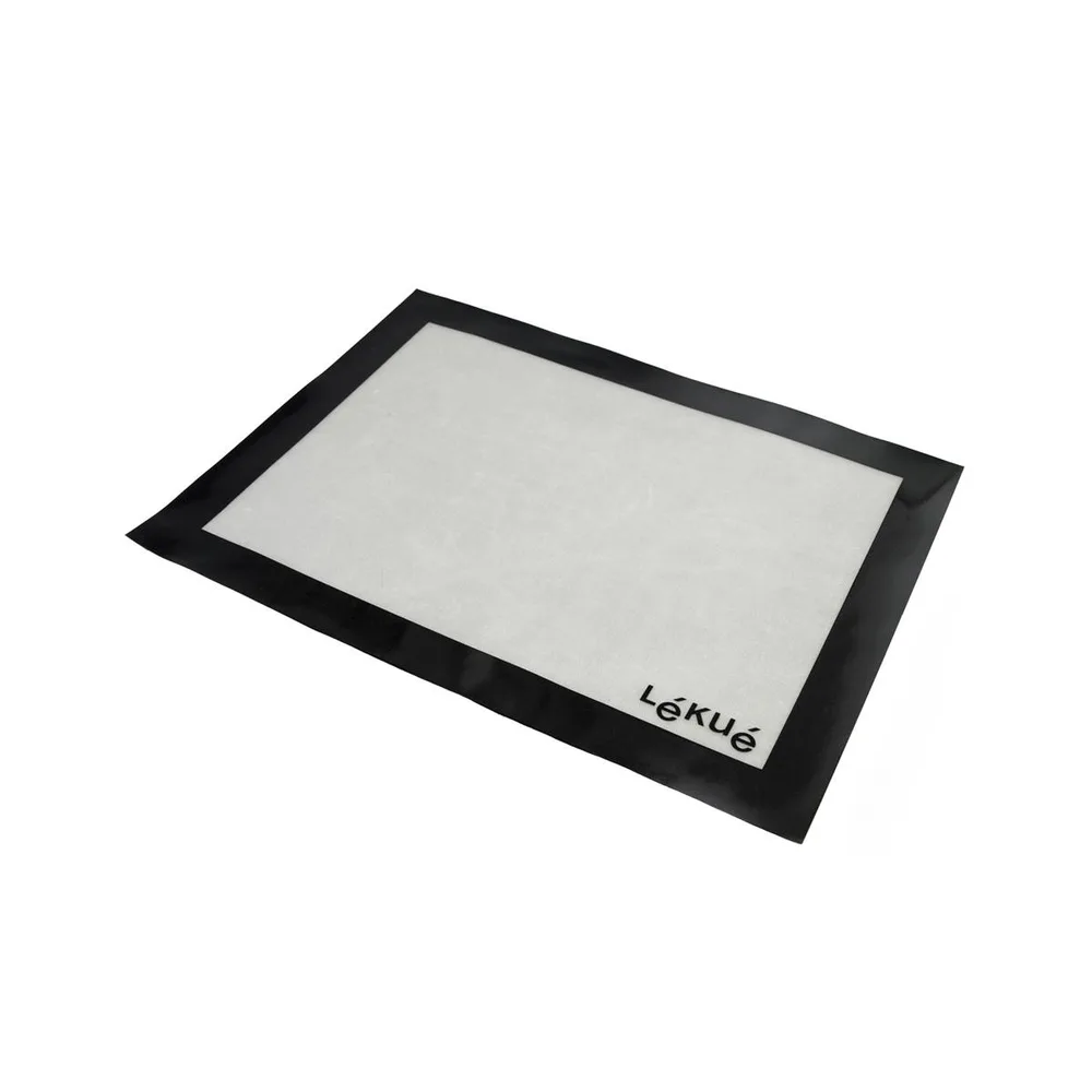 Коврик для раскатки теста и выпечки Lekue Gourmet 40 x 30 см, силикон Platinum, белый и чёрный