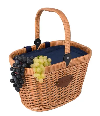 Корзина для пикника изотермическая Les Jardins de la Comtesse Bicycle Chantilly Blue, крепление на руль, 37 × 27 × 43 см, синяя
