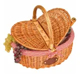 Корзина для пикника Les Jardins de la Comtesse Campagne Red Gingham плетёная, с двойной крышкой, 40 × 31 × 40 см, красная клетка — фото 1