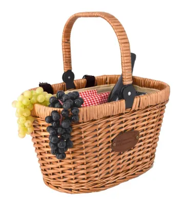 Корзина для пикника изотермическая Les Jardins de la Comtesse Bicycle Chantilly Red Gingham, на руль велосипеда, 37 × 27 × 43 см, красная клетка