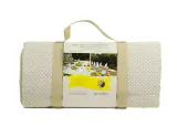 Скатерть-плед для пикника Les Jardins de la Comtesse Beige White Dots 140 × 140 см, водонепроницаемая основа, бежевая в белый горошек — фото 2