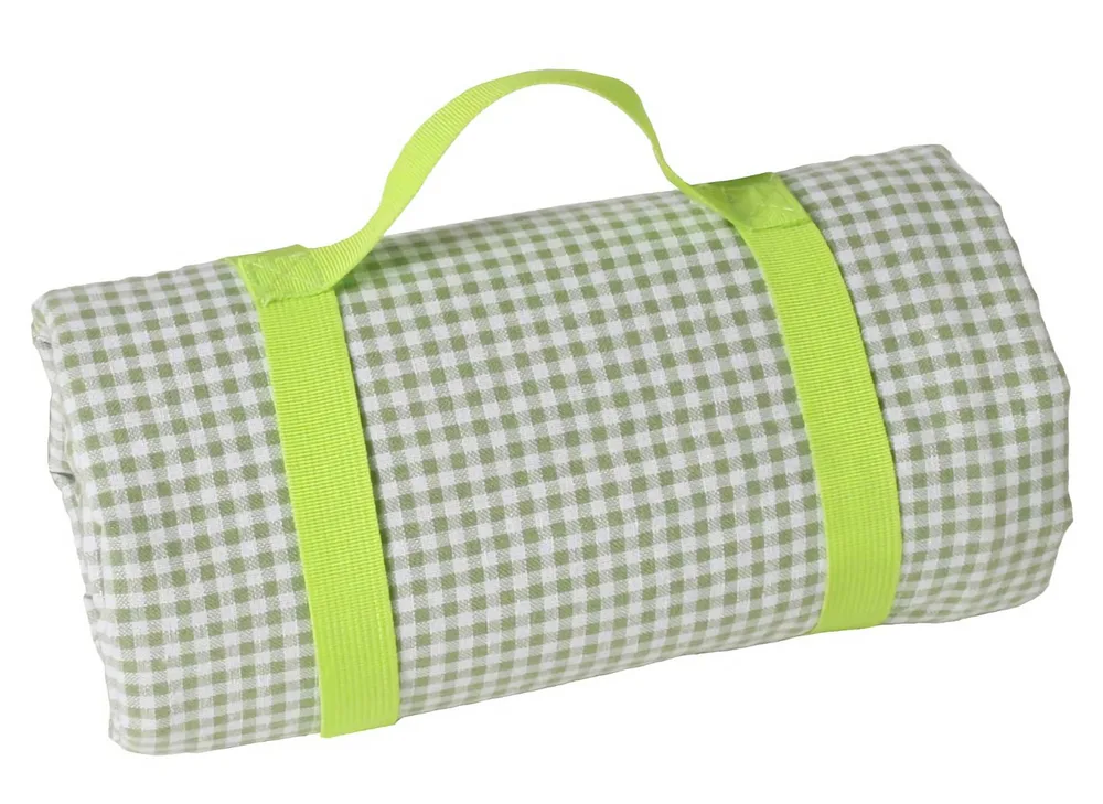 Скатерть для пикника Les Jardins de la Comtesse Apple Green Gingham 280 × 140 см, хлопок с водонепроницаемой основой, светло-зелёная клетка
