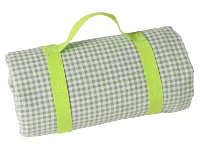 Скатерть для пикника Les Jardins de la Comtesse Apple Green Gingham 280 × 140 см, хлопок с водонепроницаемой основой, светло-зелёная клетка