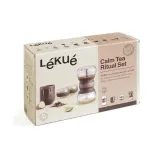 Набор для заваривания чая Lekue CALM AT HOME: заварник-песочные часы, ёмкость для заварки, 2 стеклянные чашки по 250 мл — фото 6