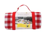 Скатерть для пикника Les Jardins de la Comtesse Red & White Checkered 140 × 140 см, непромокаемая основа, красно-белая клетка — фото 3