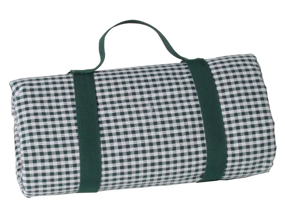 Скатерть для пикника Les Jardins de la Comtesse Dark Green Gingham 280 × 140 см, хлопок, водонепроницаемая изнанка, тёмно-зелёная клетка