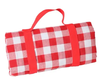 Скатерть для пикника Les Jardins de la Comtesse Red & White Checkered 280 × 140 см, хлопок на водонепроницаемой основе, красно-белая клетка