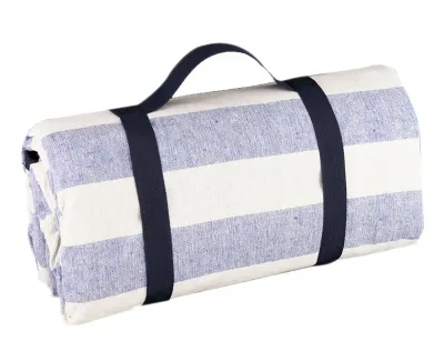 Скатерть для пикника Les Jardins de la Comtesse Sky Blue & White 280 × 140 см, хлопок и водонепроницаемый полиэстер, голубая полоска