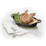 Чугунная форма для запекания Lodge Heat-Treated Seasoned, овальная, 32 см, пропитана маслом, чёрная — фото 5