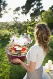 Угольный гриль LotusGrill MINI, диаметр решётки 26 см, с вентилятором, синий — фото 2