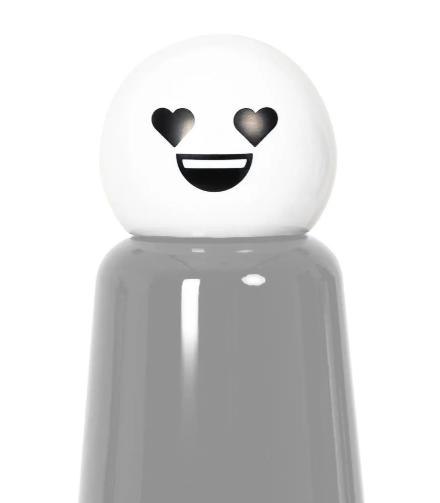 Крышка сменная для бутылок Lund London Skittle Heart, белая, смайлик с сердечками, для линий Mini, Original, Jumbo