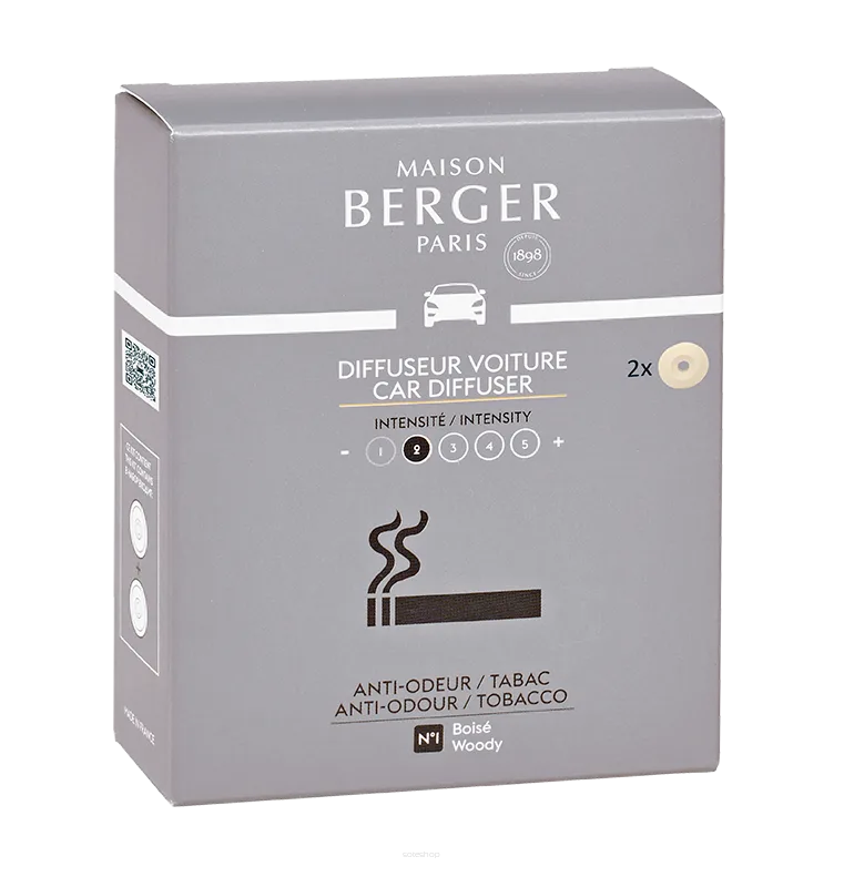 Сменный блок для автомобильного диффузора Maison Berger Paris AntiOd Табак, 2 шт.
