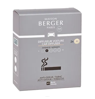 Сменный блок для автомобильного диффузора Maison Berger Paris AntiOd Табак, 2 шт.