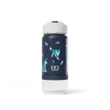 Термобутылка детская Monbento Twisty Blue Wolf с трубочкой и отсеком для перекуса, 0,42 л, синяя — фото 1