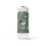 Термобутылка детская Monbento Twisty Green Raccoon с трубочкой и отсеком для перекуса, 0,42 л, зелёная — фото 1