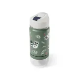 Термобутылка детская Monbento Twisty Green Raccoon с трубочкой и отсеком для перекуса, 0,42 л, зелёная — фото 4