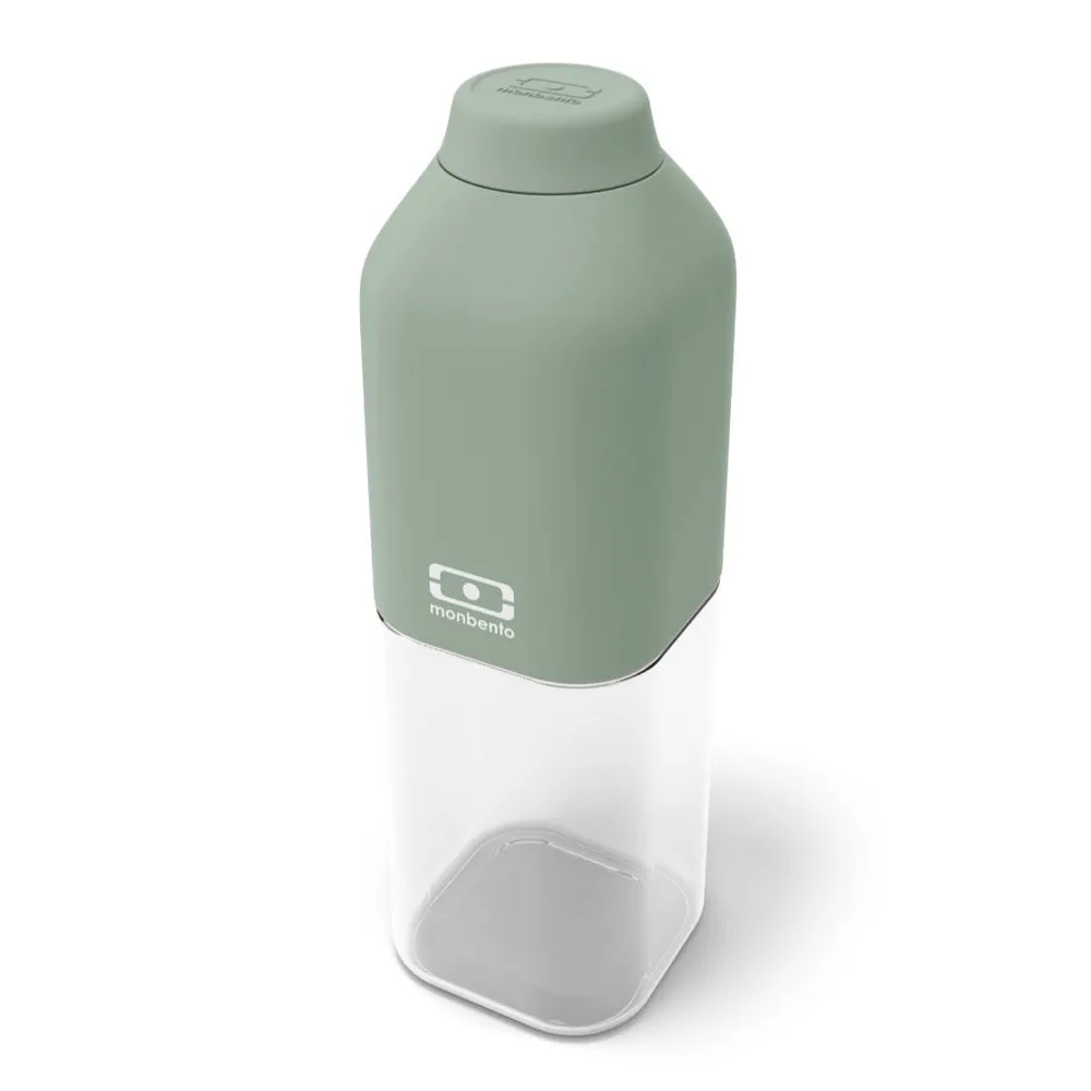 Бутылка для воды Monbento Positive M Green Natural 0,5 л, зелёная, квадратная, тритан