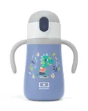Бутылка детская изолированная Monbento Stram Dino 360 мл, синяя, с динозавром, для холодных напитков — фото 1