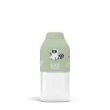Бутылка для воды Monbento Positive S Raccoon 0,33 л, зелёная, с енотом, квадратная, от 4 лет — фото 1