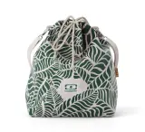 Термосумка для ланча Monbento Fresh Jungle 5,7 л, хлопок и полиэстер, кремовая с зелёными листьями — фото 2