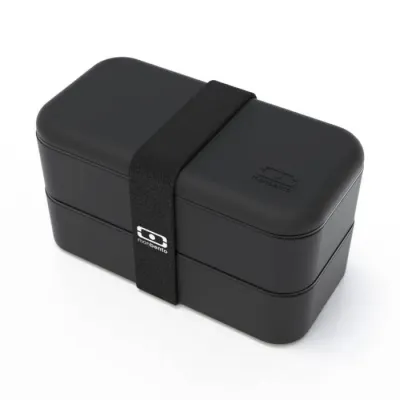 Ланч-бокс Monbento Bento Original Black Onyx, 1 л (2 камеры по 0,5 л), чёрный